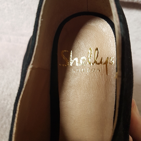 Shellys London Black Suede Bow Shoes - Picture 4 of 9